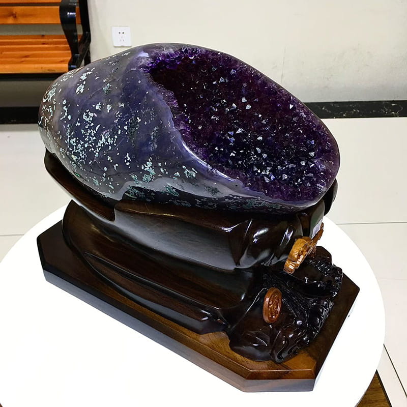全抛光紫晶洞钱袋子 紫晶洞品质分级通俗指南:四步法新手一眼看懂-玮晶山房